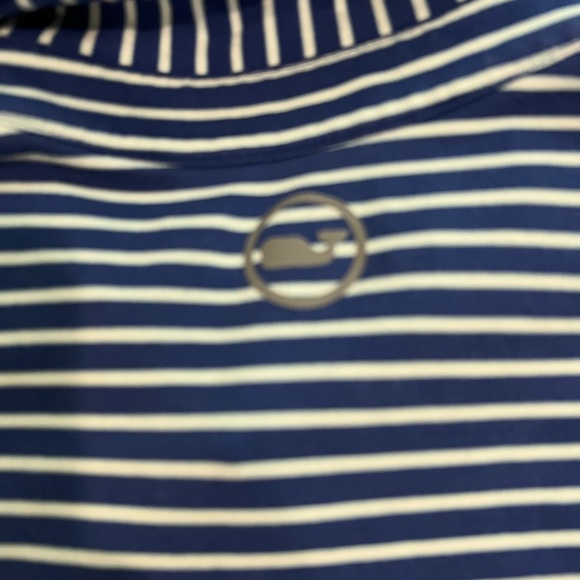 VINEYARD VINES JIM NANTZ MENS POLO SHIRT BLUE WITH WHITE STRIPES SIZE XL - Picture 7 of 8